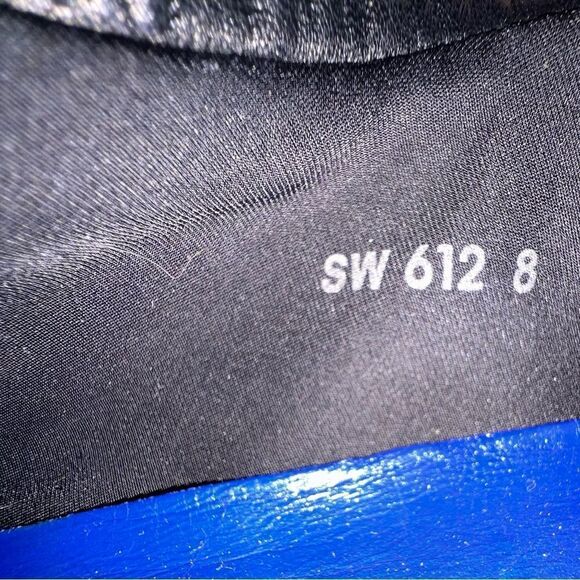 Stuart Weitzman Womens Sneakers 8 SW 612 Suede Black Platform White Slip On - Picture 9 of 10